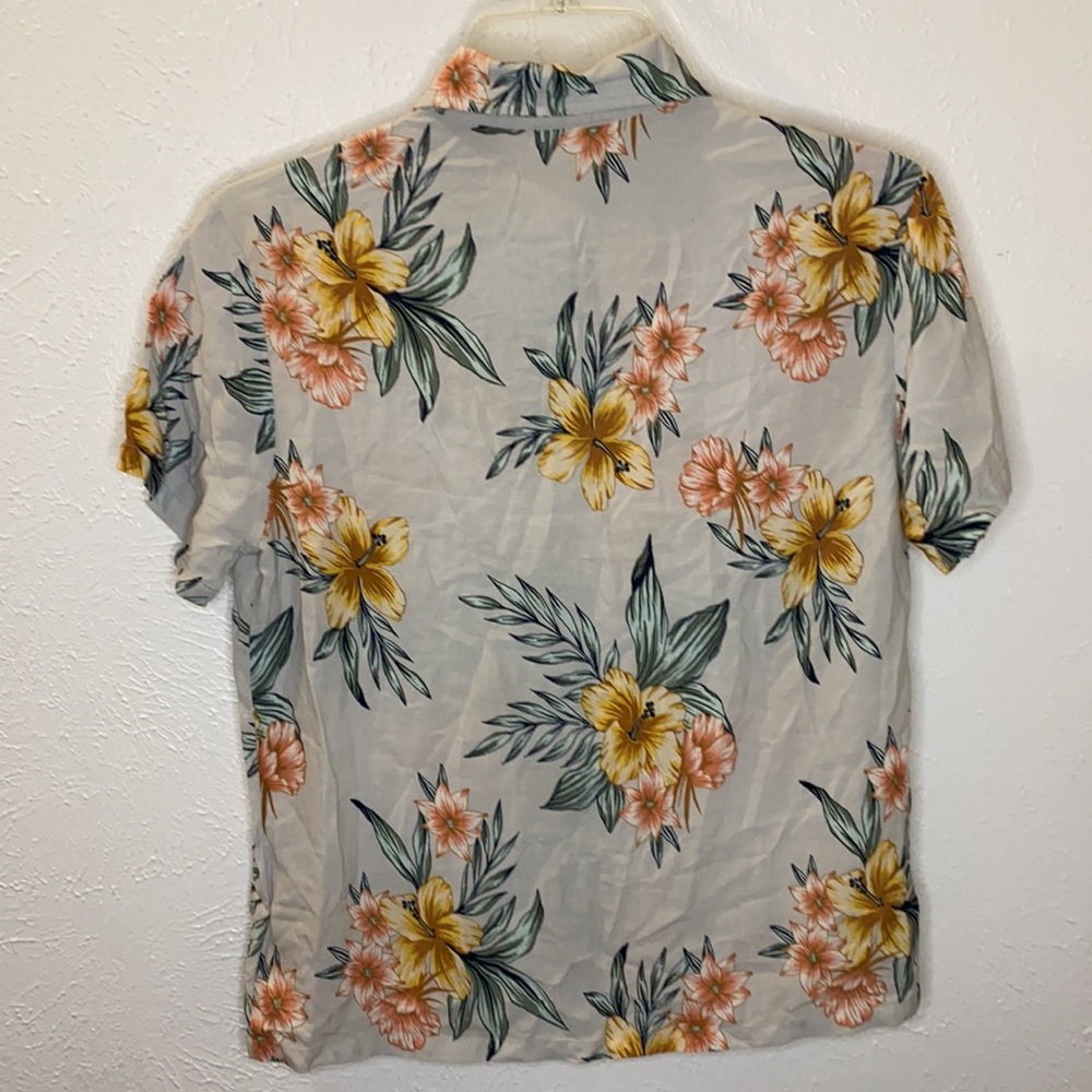Roxy Button Down Flower Shirt #80N - Picture 2 of 2